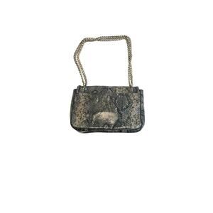 Victoria's Secret Grey Snakeskin Print Convertible Chain Shoulder Bag Clutch